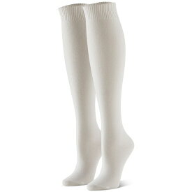 ヒュー レディース 靴下 アンダーウェア Women's Flat Knit Knee High Socks 3 Pair Pack White Pack