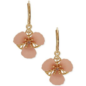 ロンナアンドリリー レディース ピアス＆イヤリング アクセサリー Gold-Tone Pink Crystal Flower Drop Earrings Pink