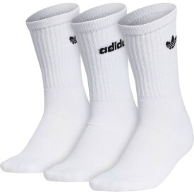 アディダス レディース 靴下 アンダーウェア adidas Originals Women's Icon Crew Socks - 3 Pack White/Black
