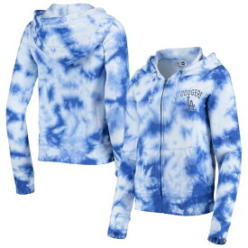 ニューエラ レディース パーカー・スウェットシャツ アウター Los Angeles Dodgers New Era Women's TieDye Fleece FullZip Hoodie Royal