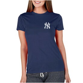 コンセプトスポーツ レディース Tシャツ トップス New York Yankees Concepts Sport Women's Marathon Knit TShirt Navy