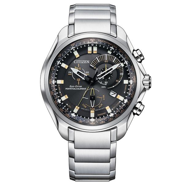 シチズン メンズ 腕時計 アクセサリー Men's Chronograph Eco-Drive Sport Luxury Stainless  Steel Bracelet Watch 43mm Silver-tone | asty