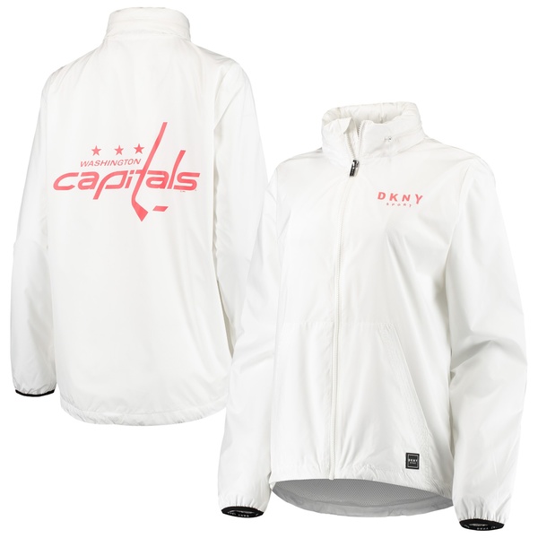 ダナキャラン レディース ジャケット＆ブルゾン アウター Washington Capitals DKNY Sport Women's Stadium FullZip Hoodie Jacket White