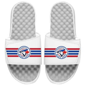 アイスライド メンズ サンダル シューズ Toronto Blue Jays ISlide Varsity Stripes Slide Sandals White