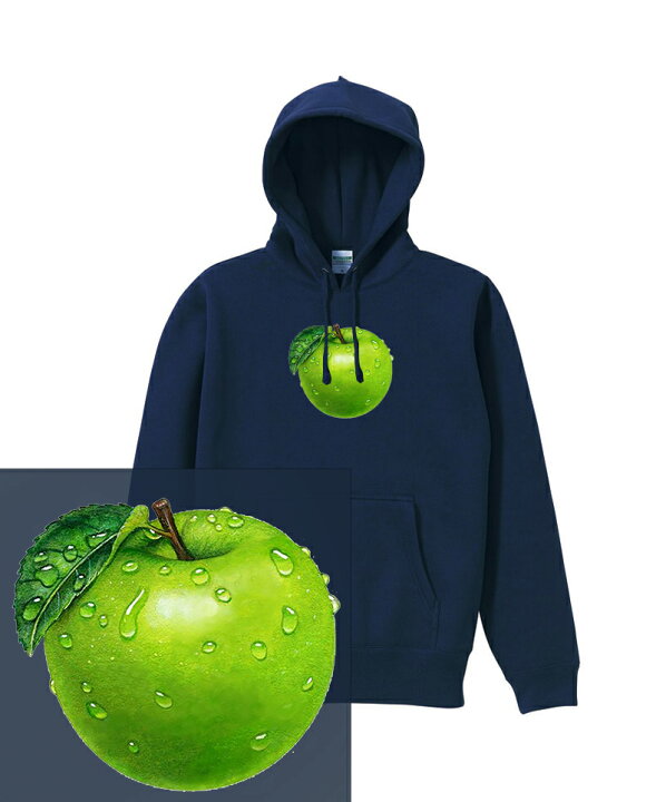 楽天市場 Green Apple Hoodie 12oz 青りんご リンゴ 林檎 グリーンアップル フルーツ 果物 野菜 かわいい おしゃれ ストリート ヘビーウェイト ヘヴィー 厚手 スウェット フーディ パーカー 裏起毛 トップス ロゴ メンズ レディース Astylejapan