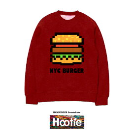 NYC HUMBURGER SWEAT ストリート ブランド スケーター SK8 DOT ドット GAME テレビゲーム ドット柄 ハンバーガー ジャンクフード JUNK FOOD ファッション スケボー フライドポテト 名言 デザイン ダイアモンド トレーナー ヘヴィーウェイト 裏ボア ボア スウェット