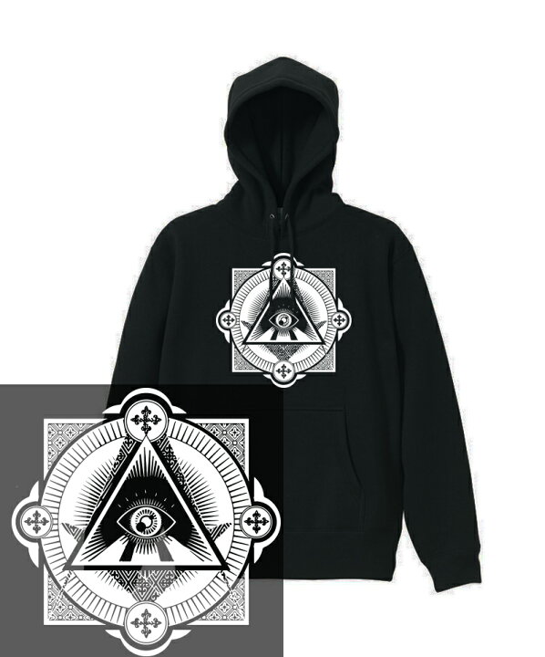 楽天市場 Illuminati Hoodie 12oz イルミナティ フリーメーソン Freemason 秘密結社 アンビグラム ピラミッド 三角形 目玉 真実の目 プロビデンスの目 秘密結社 陰謀論 ヘビーウェイト ヘヴィー 厚手 スウェット フーディ パーカー 裏起毛 トップス ロゴ メンズ