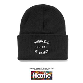 BUSINESS INSTEAD OF GAMES Knit Cuff ニット 帽子 キャップ ストリート ブランド 日本語ラップ HIPHOP 刺繍 帽子 ユニセックス BEANIE ビーニー メンズ レディース 秋冬