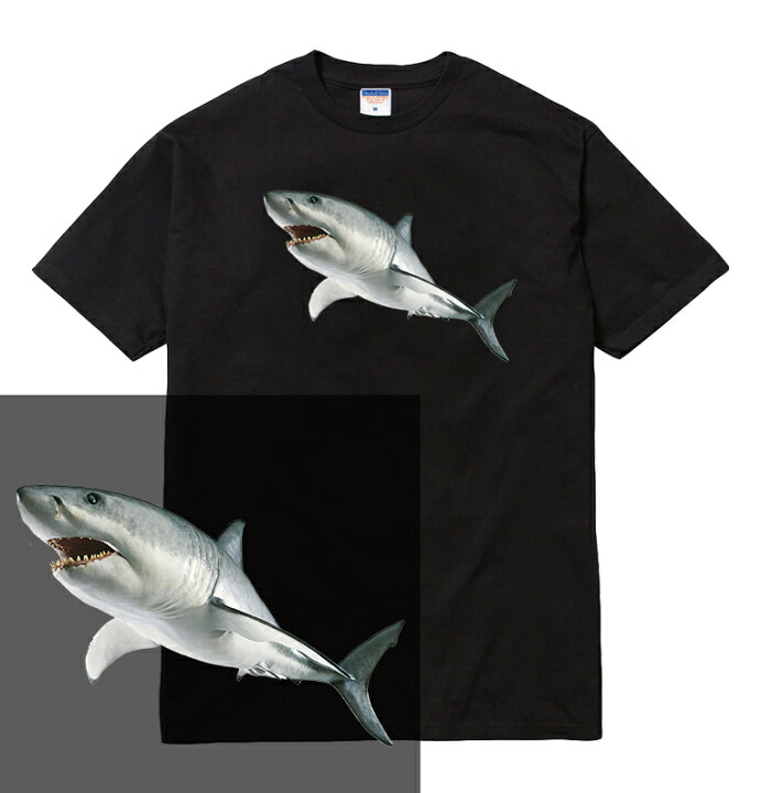 楽天市場 Shark Teeシャツ 三色展開 半袖 サメ 鮫 シャーク ホオジロザメ 動物 魚 海水魚 Fish フィッシュ プリント デザイン グラフィック Tee Tシャツ Astylejapan