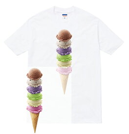 ICECREAM Tシャツ アイスクリーム コーン ソフトクリーム パフェ pafe スウィーツ お菓子 デザート かわいい 写真 メルヘン 食べ物 フード メンズ レディース ブランド tee Tシャツ