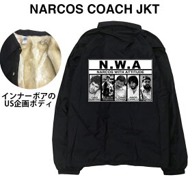 NARCOS JKT NWA nwa elchapo コカイン メキシコ 麻薬 麻薬王 麻薬戦争 カルテル ドラッグウォー シナロア cartel パブロ エスコバル pablo escobar hiphop ファー 撥水 ナイロン ストリート アウター ジャンパー コーチジャケット 裏ボア ボア ファー コーチjkt