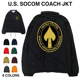 US SOCOM JKT socom アメリカ 特殊作戦軍 特殊部隊 ミリタリー 軍隊 警察 スペシャルフォース デルタフォース グリーンベレー SEALS DEVGRU 対テロ エンブレム 紋章 撥水 ナイロン ストリート アウター ジャンパー ブルゾン コーチジャケット