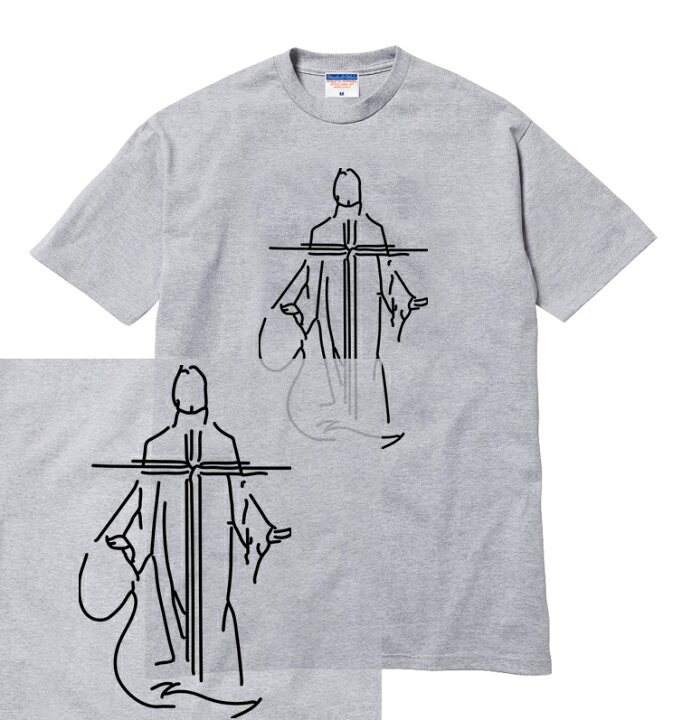楽天市場 Line Jesus Tシャツ 半袖 キリスト 神様 ジーザス Jesus 手書き イラスト 宗教画 アイコン Icon 十字架 クロス メンズ レディース ユニセックス 大きいサイズ ダンス 衣装 Hiphop ストリート ブランド Tee Tシャツ Astylejapan
