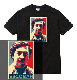 ESCOBAR tシャツ 半袖 パブロ エスコバル コロンビア 麻薬王 ナルコス narcos コカイン 麻薬 密売 非合法 パブロエスコバル pablo escobar アウトロー メンズ レディース ユニセックス 大きいサイズ ダンス 衣装 HIPHOP ストリート ブランド tee Tシャツ 黒 白