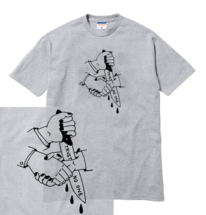 楽天市場 Trust No One Tシャツ 半袖 握手 包丁 ナイフ 刺青 入墨 タトゥー Tattoo トラディショナル アウトロー ギャング アート 芸術 Art イラスト メンズ レディース ユニセックス 大きいサイズ ダンス 衣装 Hiphop ストリート ブランド Tee Tシャツ Astylejapan