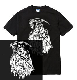 GRIM REAPER tシャツ 半袖 グリムリーパー 死神 デス death ドクロ 骸骨 ガイコツ スカル 悪魔 鎌 大鎌 メンズ レディース ダンス 衣装 HIPHOP ストリート ブランド tee Tシャツ