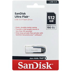 SanDisk サンディスク 並行輸入品 Ultra Flair USB 3.0 Flash Drive 512GB SDCZ73-512G-G46