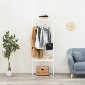 【クーポンあり】 突っ張りハンガーラック 突っ張り ウォールラック 幅60cm 天井つっぱり 壁面ラック 玄関収納 かける収納 鍵かけ フック 廊下 キッチン つっぱり ラック 突っ張りラック 薄