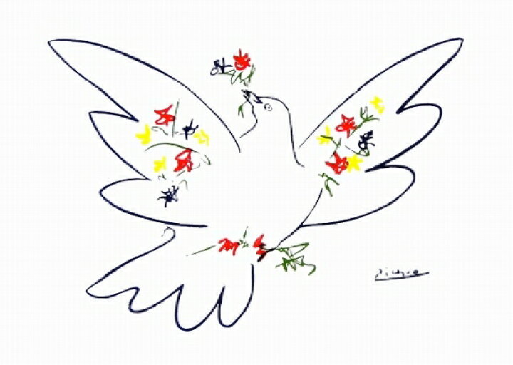 楽天市場】【版画・絵画】パブロ・ピカソ『花と鳩』ジクレー□新品 