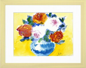 【水彩画・絵画】中島晃次『薔薇 (F4号)』水彩画■★