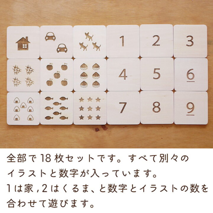 楽天市場 名入れできる メモリーゲーム すうじ 18枚セット 数字の神経衰弱 が楽しめます 3歳 4歳 5歳 誕生日プレゼント 木のおもちゃ飛鳥工房 男の子 女の子 人気 おしゃれ かわいい パズル 日本製 おすすめ 甥っ子 姪っ子 クリスマスプレゼント 木のおもちゃと