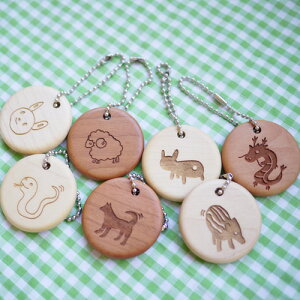 飛鳥工房 【ビスケットキーホルダー】 通園バッグ キーホルダー 木製 かわいい おしゃれ 通園バッグ レッスンバッグ -木のおもちゃ飛鳥工房