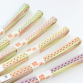 帯締め 単衣用 紐の渡敬謹製 小桜レース 両耳ヒネリ 撚り房 お洒落用 あすかや [商品番号coj9739]