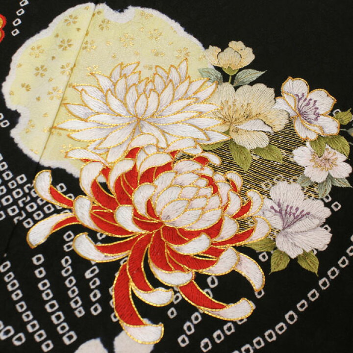 楽天市場】着物 振袖 豪華 金彩加工 金駒刺繍 未仕立て 八掛付き 