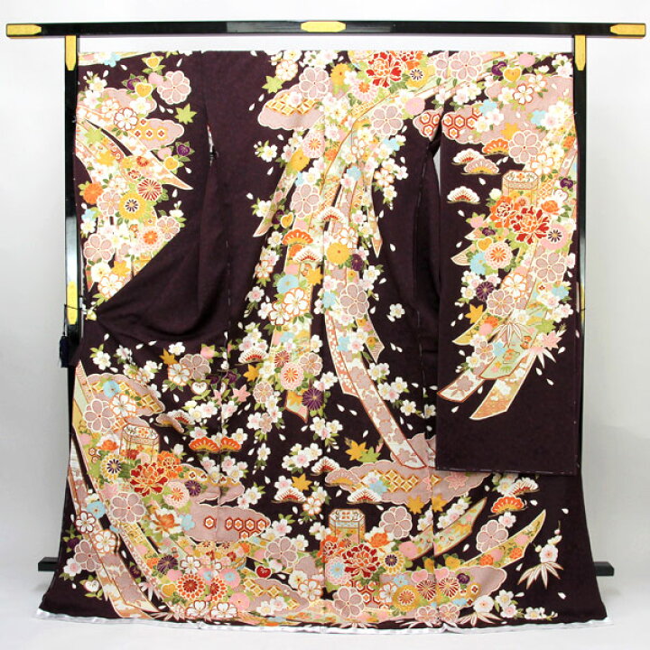 楽天市場】【お仕立て付き】着物 振袖 型染め京友禅 金駒刺繍 桜地紋  