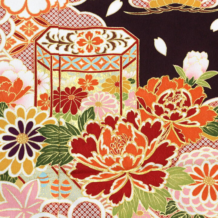楽天市場】着物 振袖 型染め京友禅 金駒刺繍 桜地紋綸子地 未仕立て 