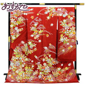 着物 久保耕謹製 手描き手加工 本振袖 京都 久美すがた 毬に松と四季の花 あすかや [商品番号fs497]