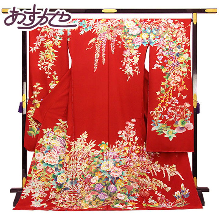 楽天市場】着物 本振袖 京友禅 馬塚功 手描き 四季の花 振袖 未仕立て 
