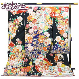 着物 振袖 紗綾形に桜地紋 綸子 金彩金駒刺繍 毬に桜 未仕立て あすかや [商品番号fs518]