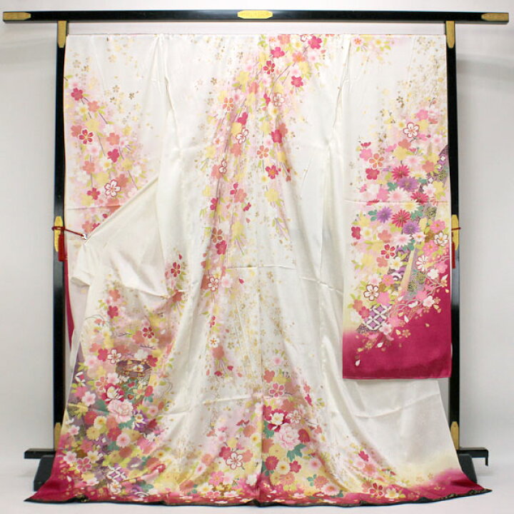 楽天市場】着物 振袖 豪華 綸子 紗綾形地紋 金彩加工 花意匠 刺繍 未 