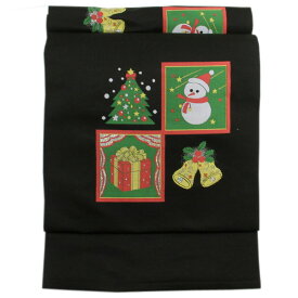 【楽天スーパーセール★ポイント5倍★12/4 20:00〜12/11 01:59 】着物 帯 西陣大光謹製 九寸名古屋帯 クリスマス柄 別腹タイプ [商品番号9nobi1122]【あすかや】