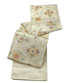 袋帯 加島織物謹製 引箔 本金箔 「二重襷に菊桐菱」 [商品番号fo1622] 【あすかや】