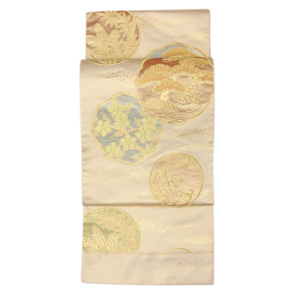 礼装用 西陣 川島織物 錦織 袋帯 「鏡宝円文」[商品番号fo2924]【あすかや】 | あすかや