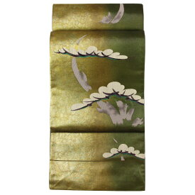 着物 帯 西陣 二色分け 焼箔 松模様 袋帯 フォーマル用に あすかや [商品番号fo3071]