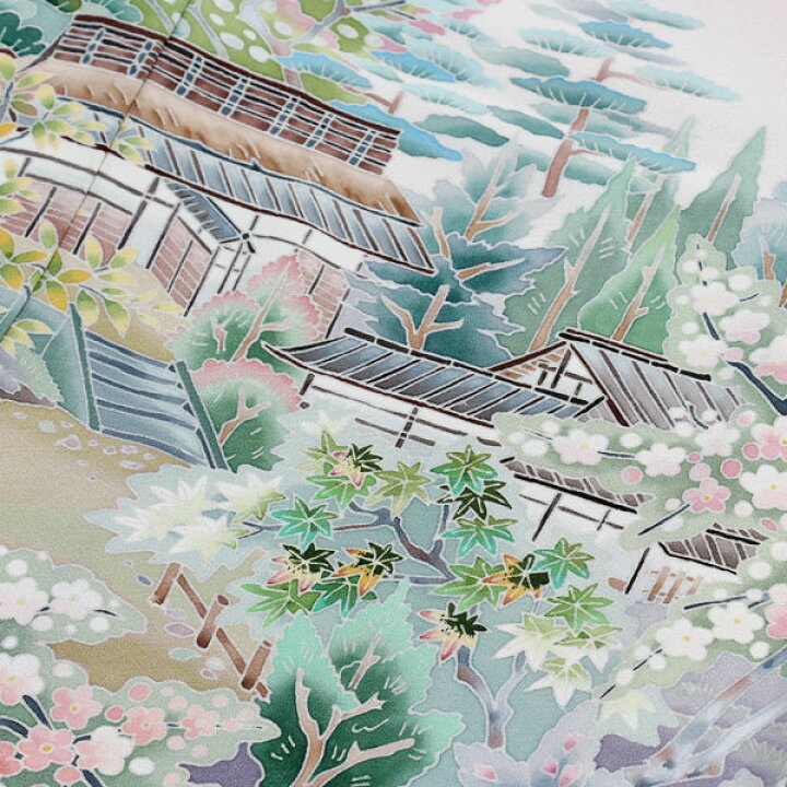 楽天市場】着物 本加賀友禅 伝統工芸品 色留袖 多崎元人 作 清庭 