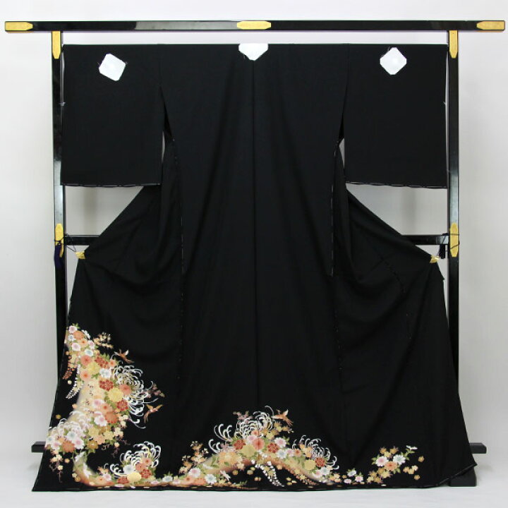 楽天市場】【お仕立て付き】着物 京友禅 黒留袖 金駒刺繍 金彩金駒刺繍  