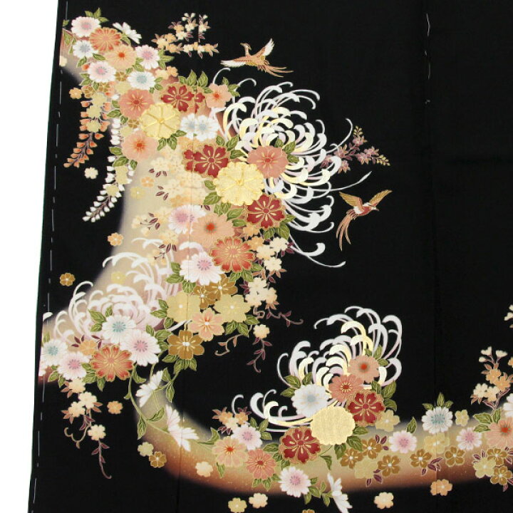 楽天市場】【お仕立て付き】着物 京友禅 黒留袖 金駒刺繍 金彩金駒刺繍 