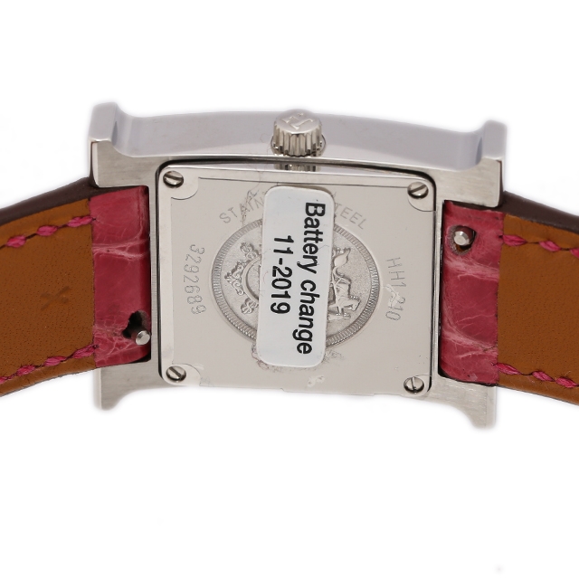 《新品同様》 HERMES エルメス Hウォッチ HH1.210 シェル 11Pダイヤ ホワイト/フューシャピンク SS/アリゲーター 【新品同様】  クロコダイル レディース ウォッチ 腕時計 | GINZA XIAOMA