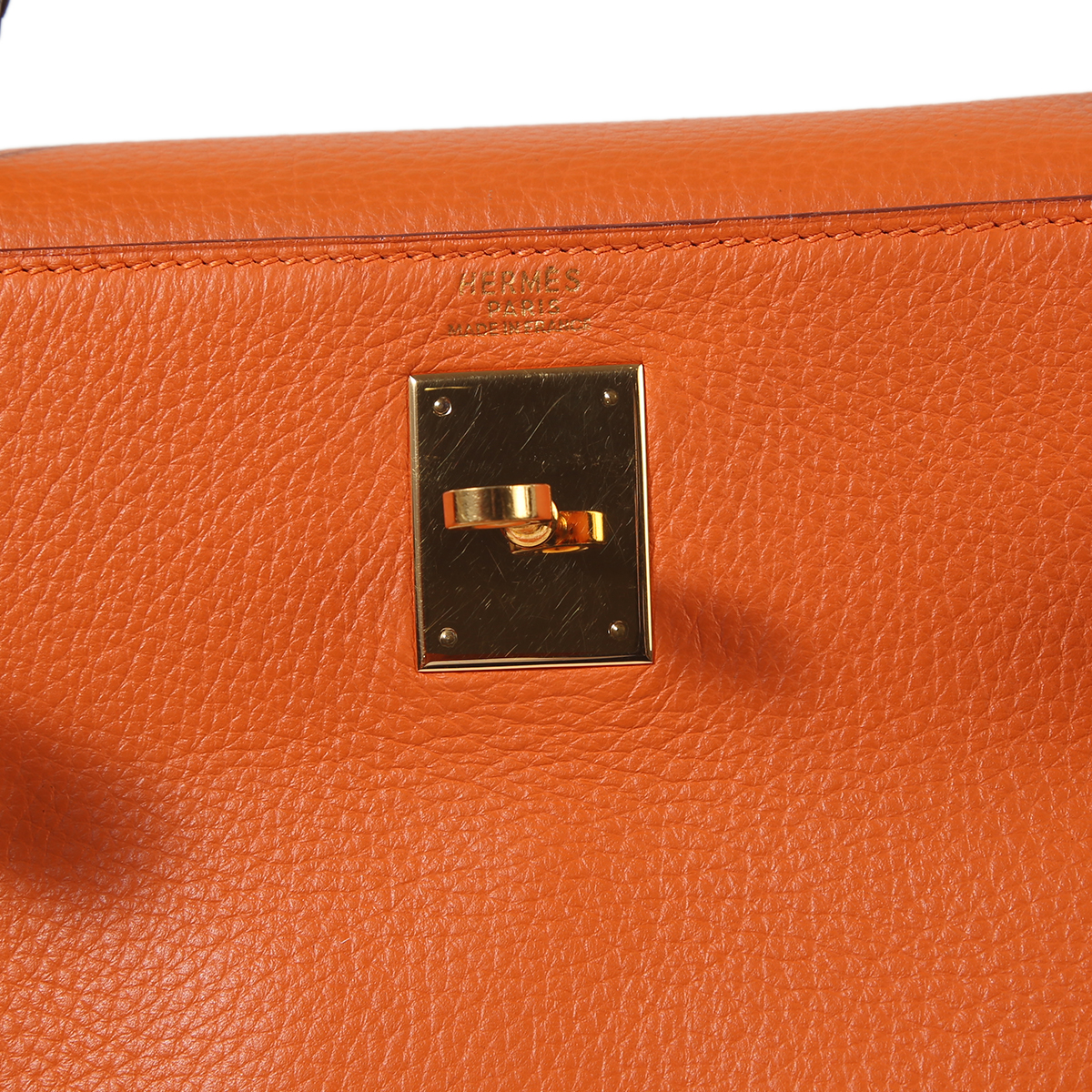エルメス ケリー32 内縫い トリヨン オレンジ ブラウン ゴールド金具 □B刻印 | GINZA XIAOMA