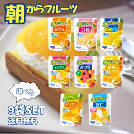 はごろも 朝から フルーツ 選べる9袋 (3袋ずつ)セット 全8種類 95g みかん 白桃 ゴールデンパイン ミックス みつ豆 黄桃 パイミン 杏仁 アソート デザート おやつ お菓子 ケーキ ヨーグルト 食べきり 使い切り パウチ パイナップル 桃
