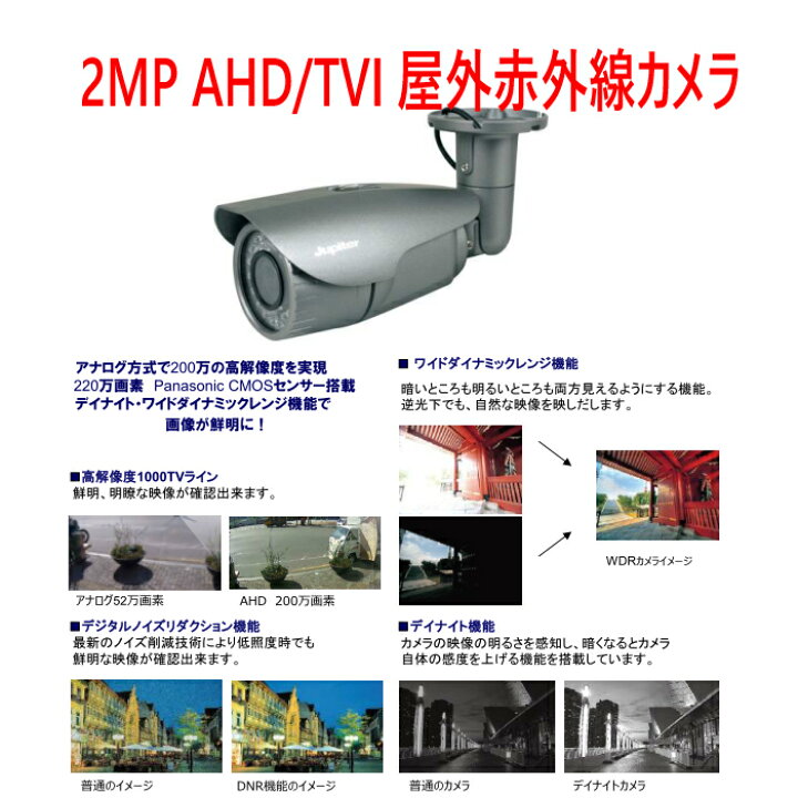 楽天市場】【防犯カメラ2MP4台セット】2MP屋外カメラ4台と2メガ 