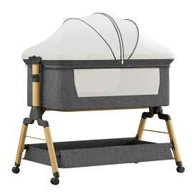 「新作！」ベビーベッド 添い寝 新生児ベッド 高さ3段調節可能 乳児用ベッド 睡吐防止 多機能 揺りかご 蚊帳 キャスタ付き 組み立て簡単 収納便利 持ち運び メッシュ 通気性 洗濯可能 マットレス 固定ベルト 収納袋付き 赤ちゃん 出産祝い プレゼント