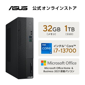 4/26 新発売 デスクトップパソコン Core i7-13700 メモリ 32GB SSD 1TB WiFi 6 LAN Bluetooth DVDドライブ付き Microsoft Office付き ASUS S500SE-713700321TBO