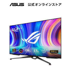ASUS ゲーミングモニター 有機EL ROG Swift OLED PG42UQ 41.5インチ/4K/138Hz/0.1ms応答速度/ノングレア/HDMI 2.1,DP/98% DCI-P3/カスタムヒートシンク/HDR/国内正規品