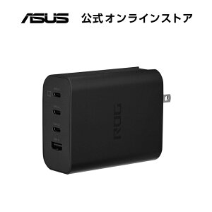 ROG 140W USB-C GaN Charger �ő�140W�}���[�d�Ή� USB-C×3�|�[�g/USB-A×1�|�[�g 1.5mUSB Type-C�P�[�u���P�[�u���t�� Quick Charge 3.0 Power Delivery 3.1 �����K���E�� �u���b�N ROG_GAN_140W