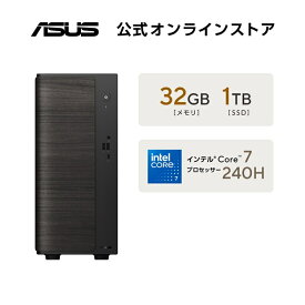 3/16新発売 ASUS デスクトップパソコン V500 Mini Tower V501MV インテル Core 7 240H メモリ32GB SSD 1TB Windows11 ブラック V501MV-07240H321TB